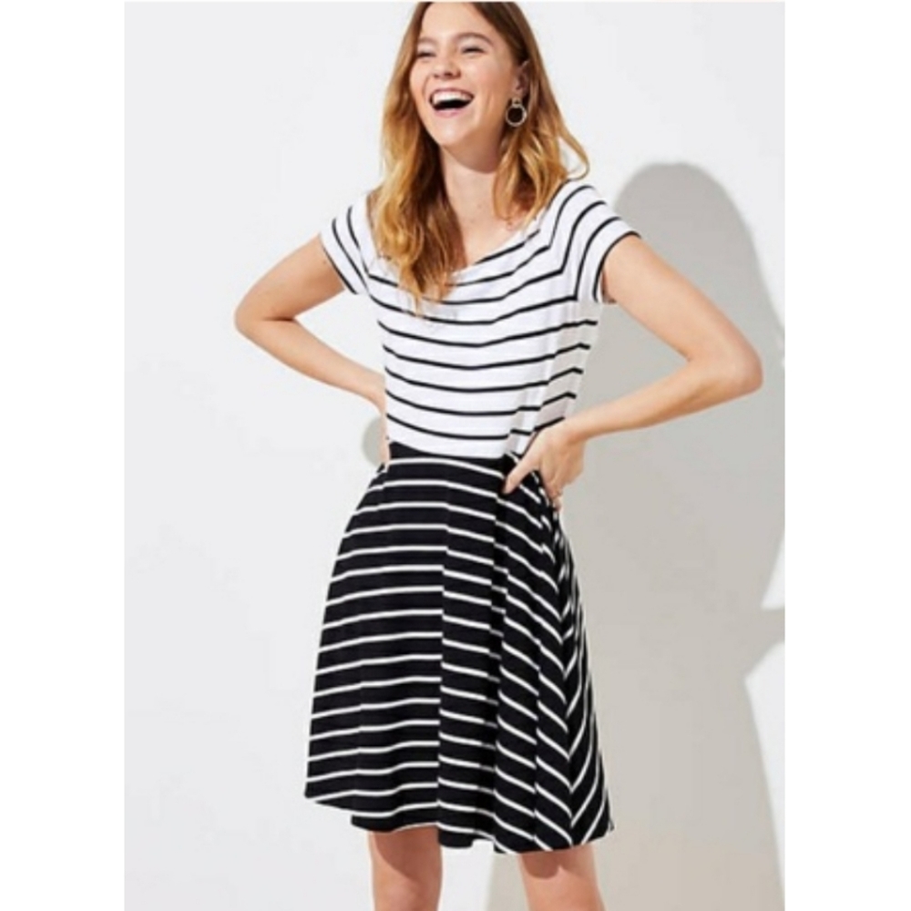 Black and White Striped Dress